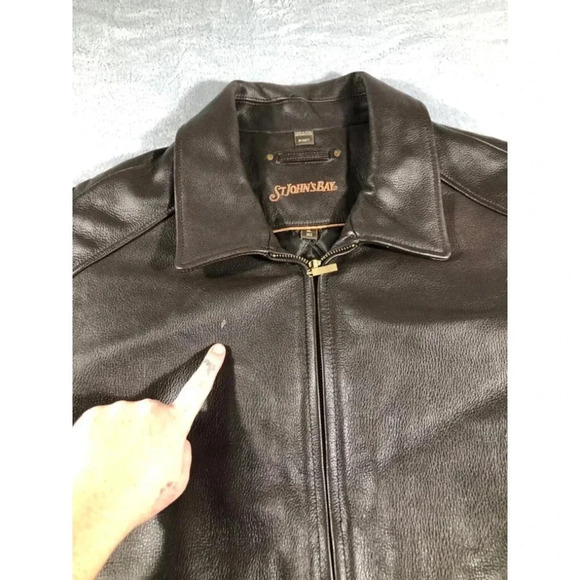 St. John’s bay XL leather jacket brown - Picture 3 of 6